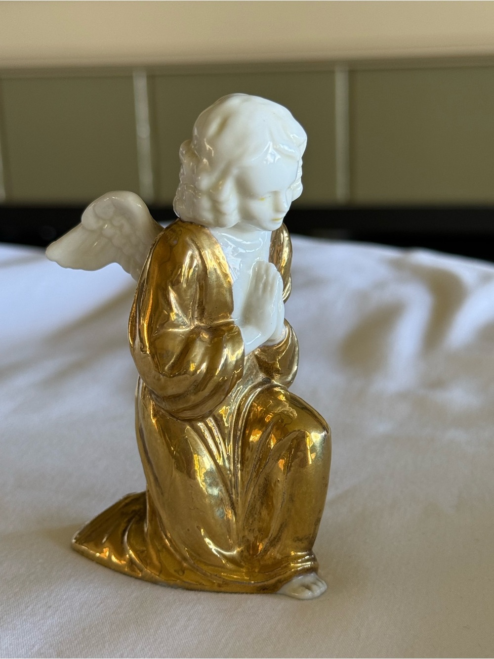 Vintage Koscherak Brothers Angel Figurine -Gold Wash - Marked as M-408 SAMPLE